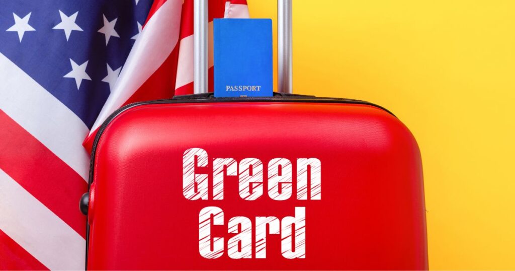 green card suitcase